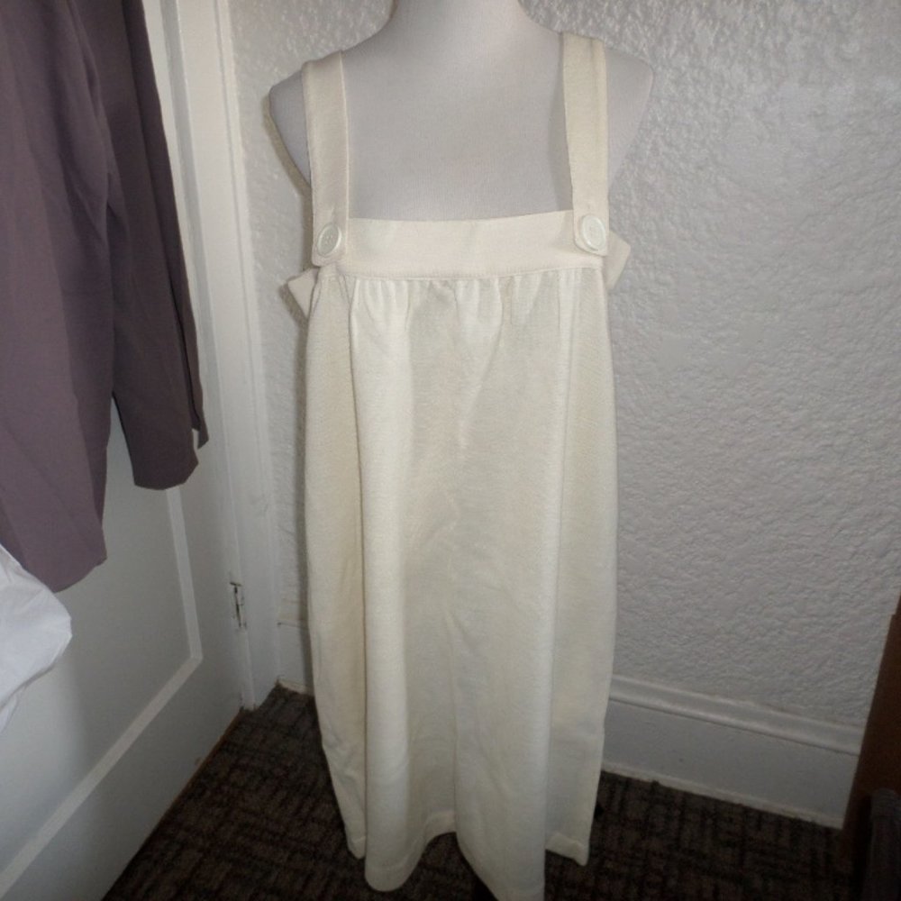 Population Ivory Knit Overall Strap Dress Size L
